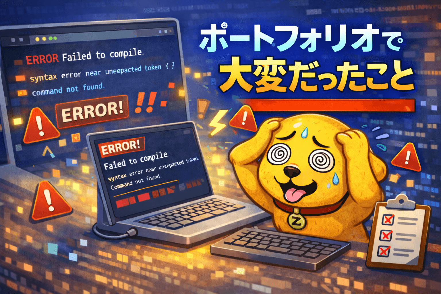 ポートフォリオ作成中大変だった事